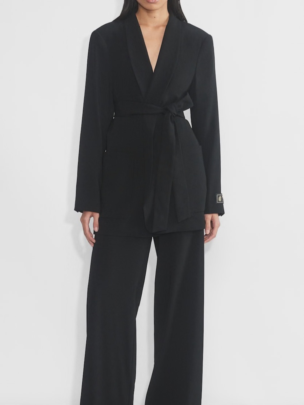 Aritzia Babaton Executive Blazer Black Size 12 Belted Structured